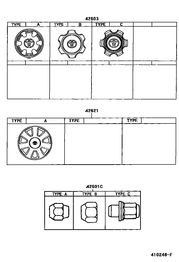 Toyota HILUX 车轮和车轮盖 EPC diagram — 410248F