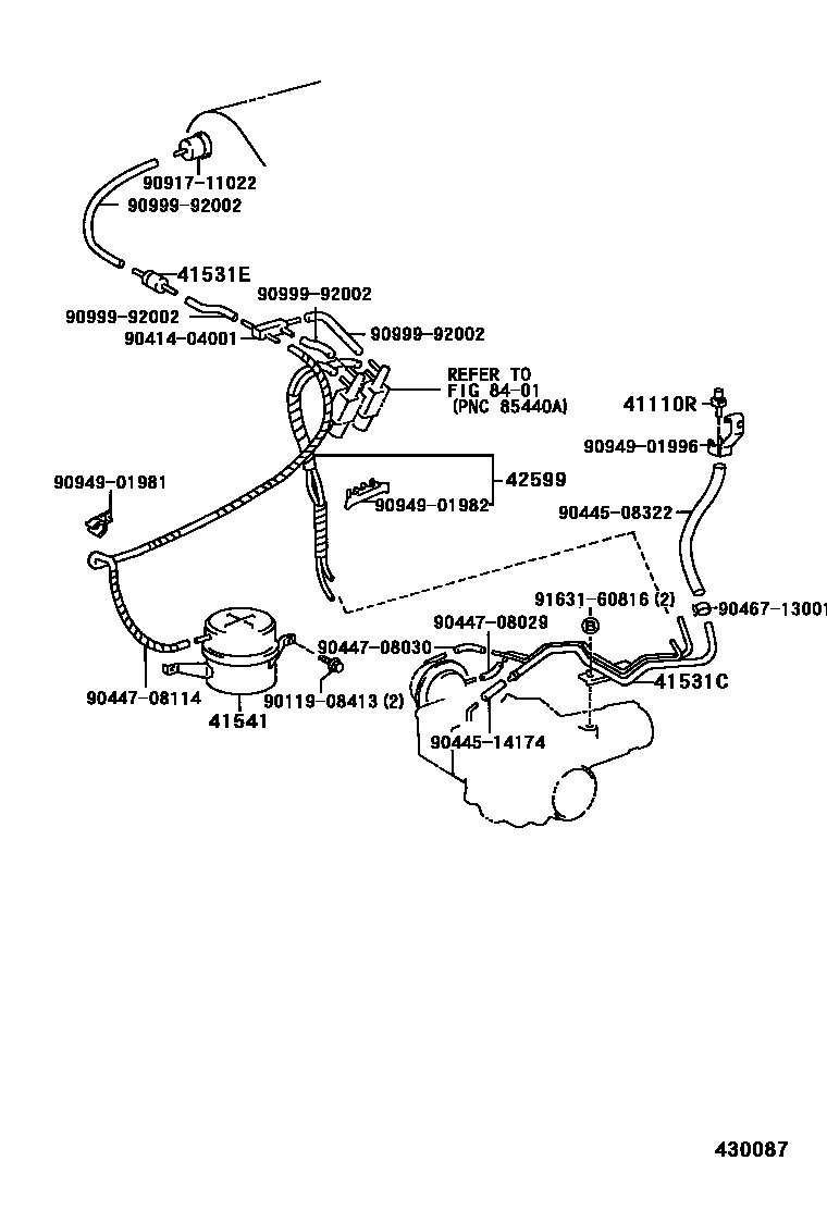 Toyota HILUX 前桥壳和差速器 EPC diagram — 430087