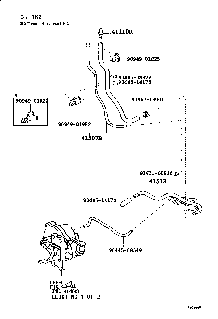Toyota HILUX 前桥壳和差速器 EPC diagram — 430666A