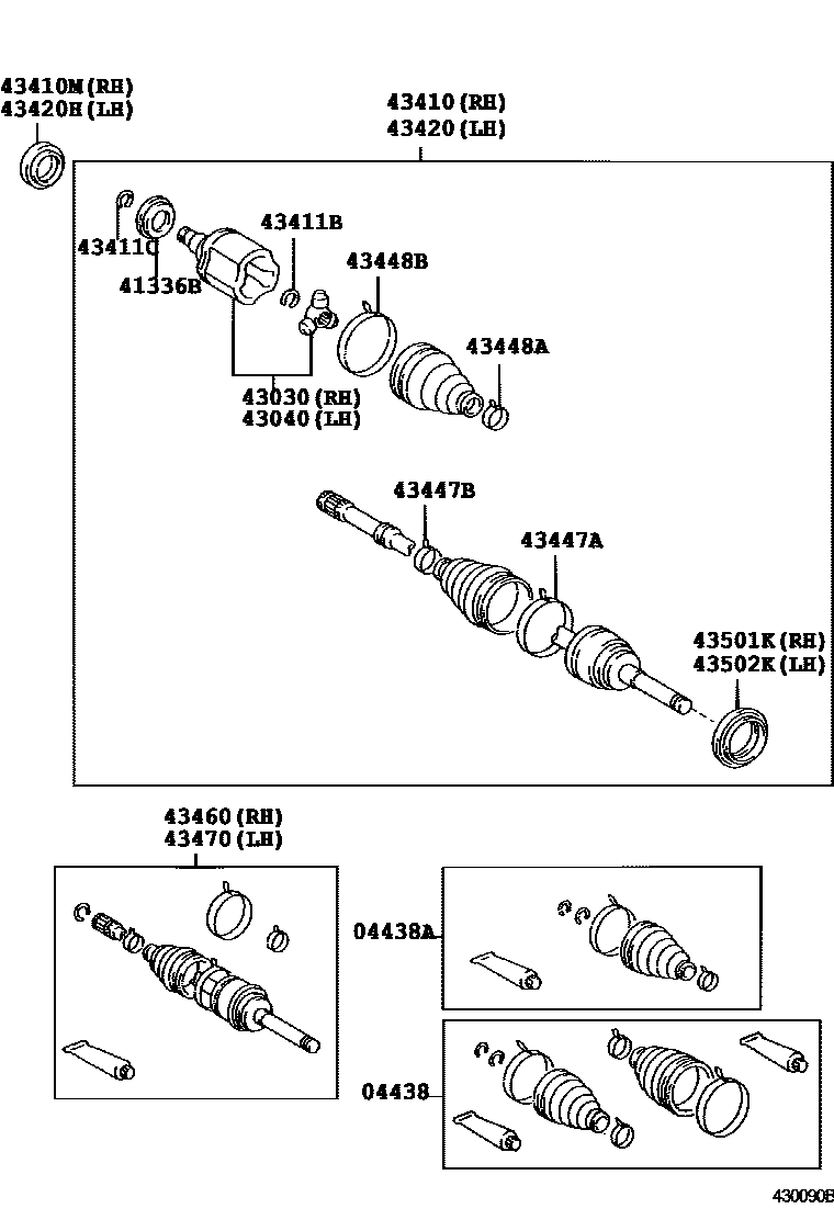 Toyota HILUX Front Drive Shaft EPC diagram — 430090B