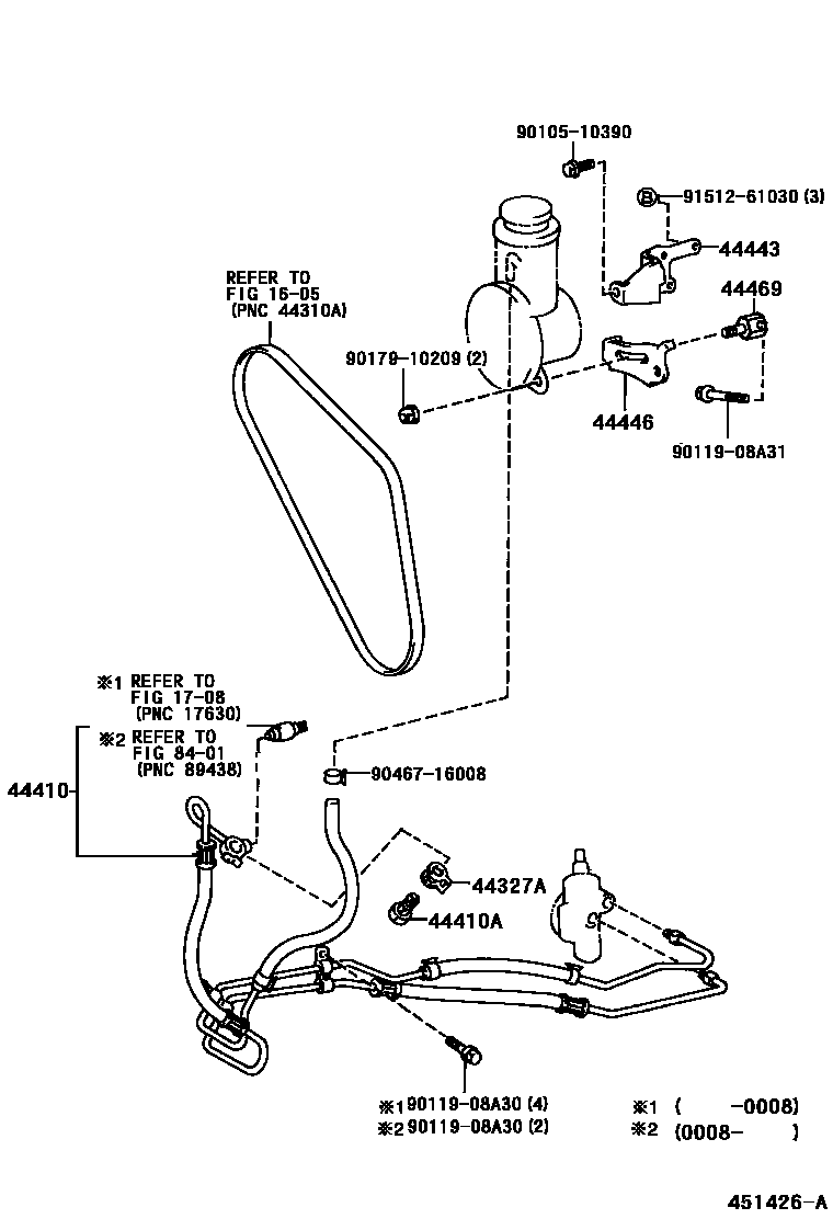 Toyota HILUX 动力转向配管 EPC diagram — 451426A
