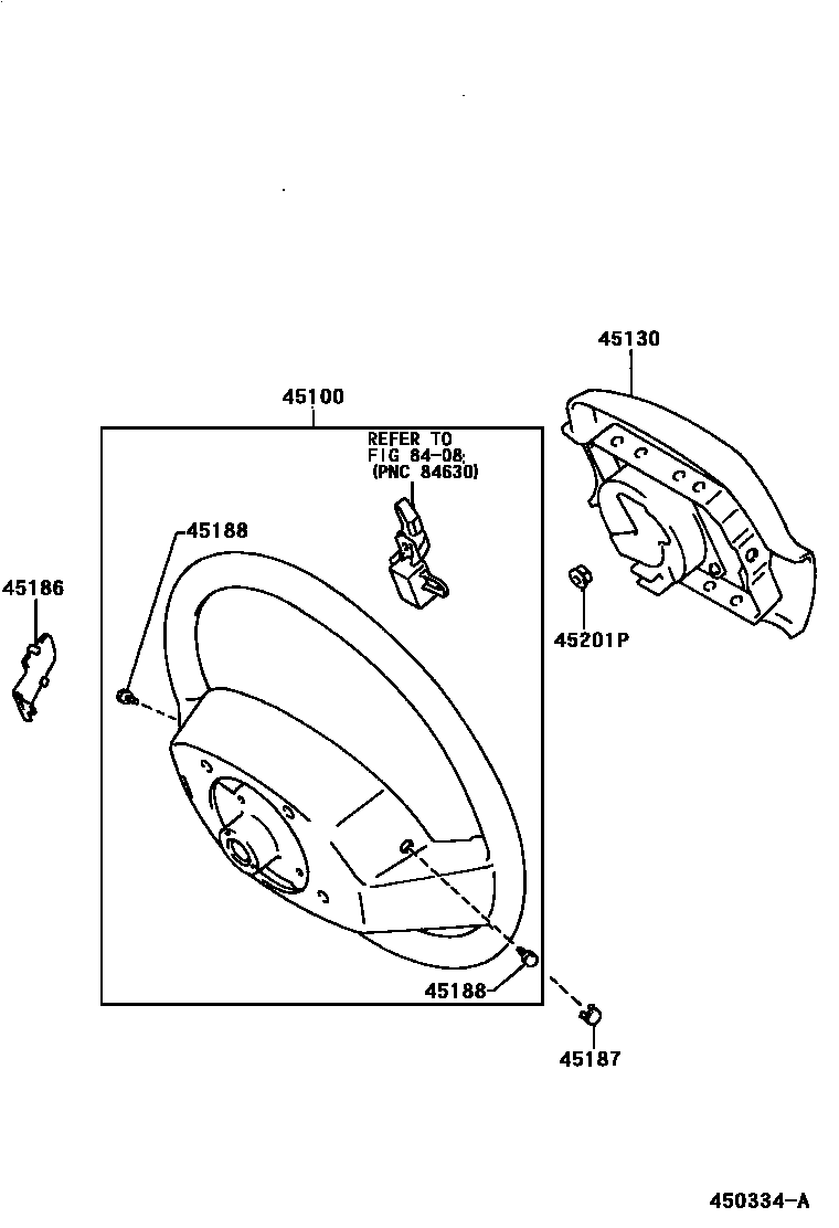 Toyota HILUX Steering Wheel EPC diagram — 450334A
