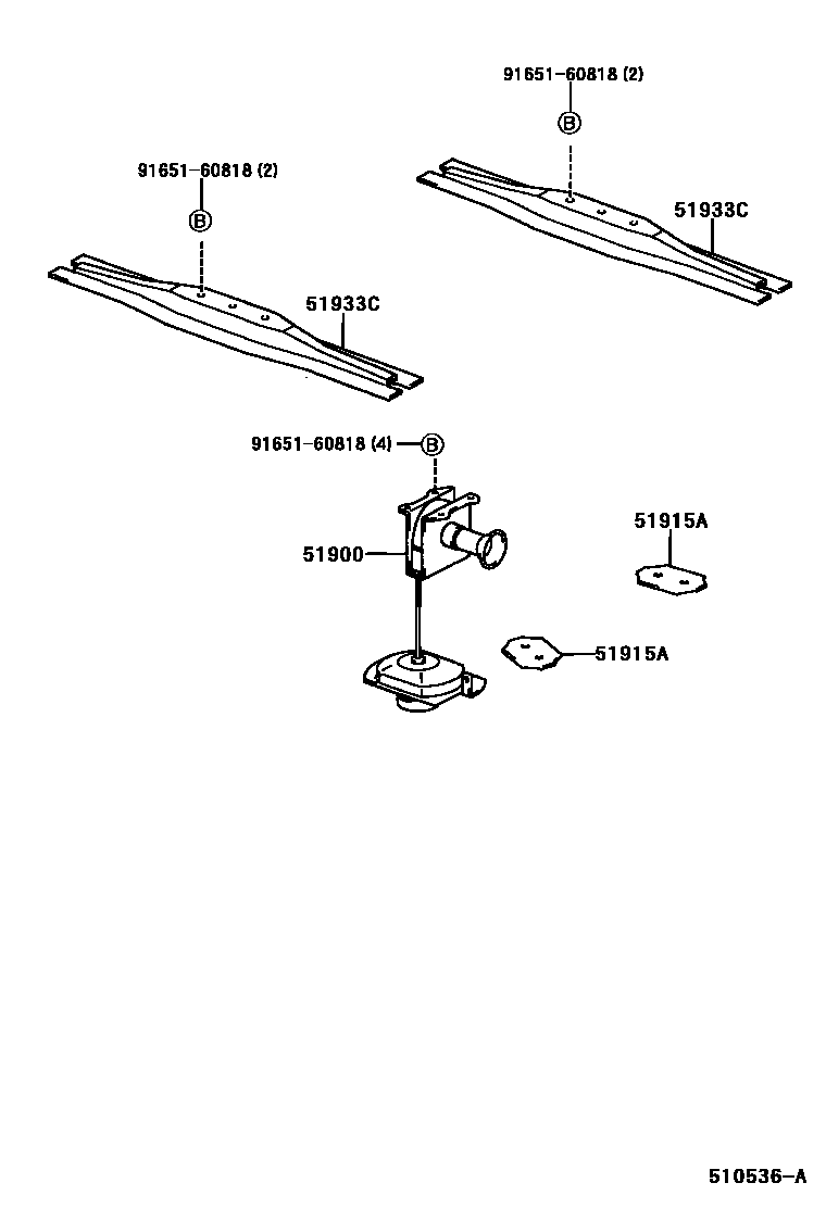Toyota HILUX Spare tire rack EPC diagram — 510536A