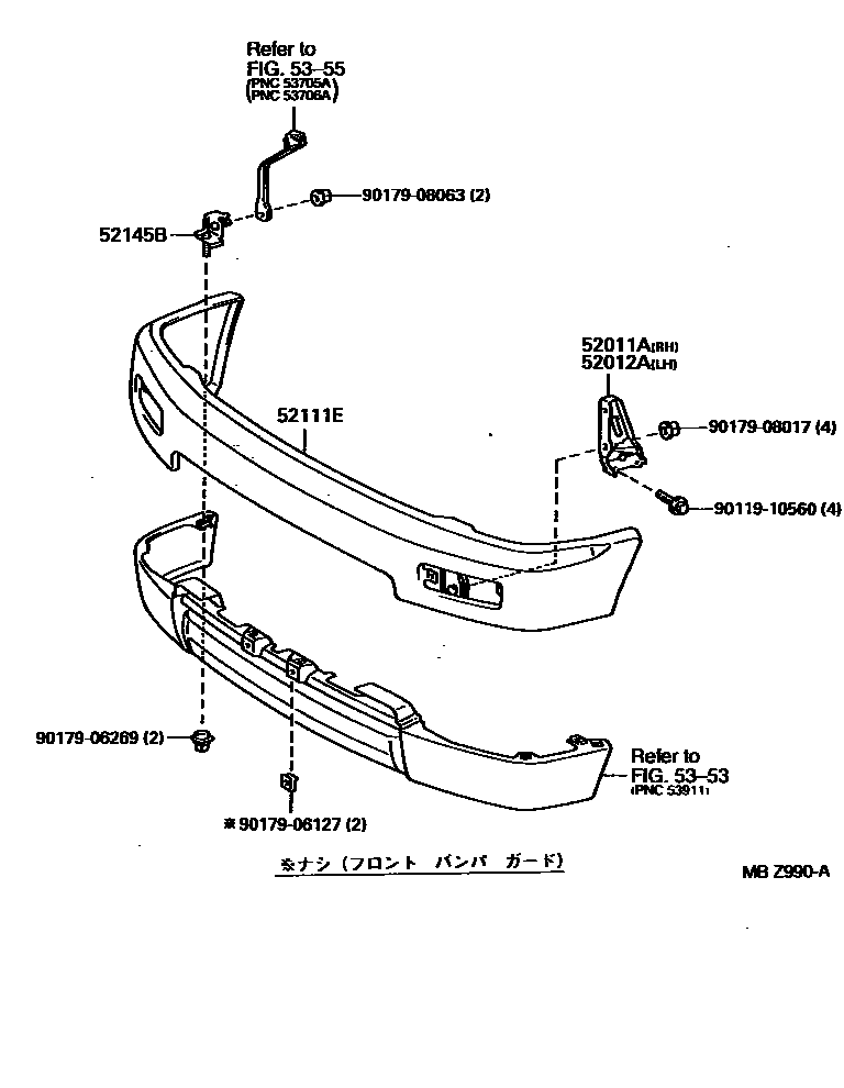 Toyota HILUX 前保险杠及附件 EPC diagram — MBZ990A