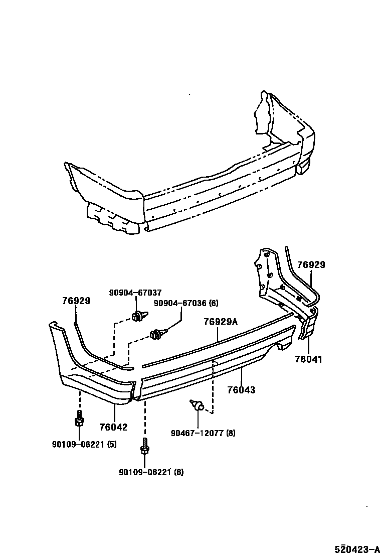 Toyota HILUX 后保险杠及附件 EPC diagram — 520423A