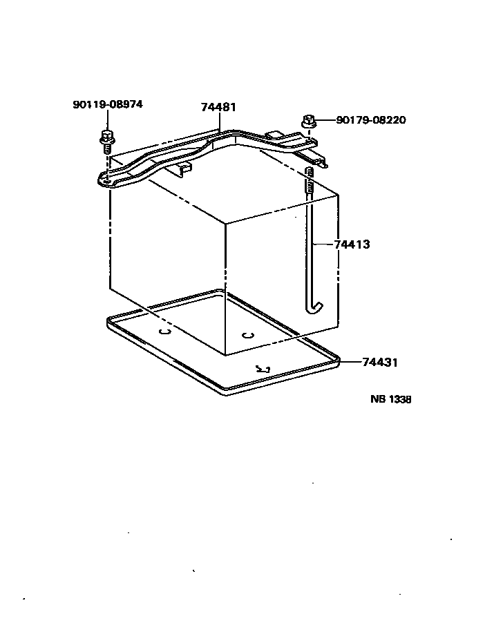 Toyota HILUX battery holder EPC diagram — NB1338