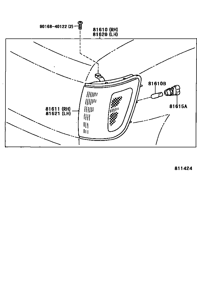 Toyota HILUX 前示宽灯 EPC diagram — 811424