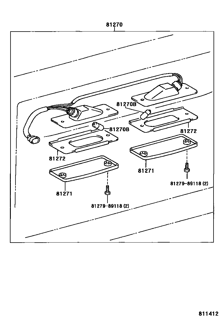 Toyota HILUX 后牌照灯 EPC diagram — 811412