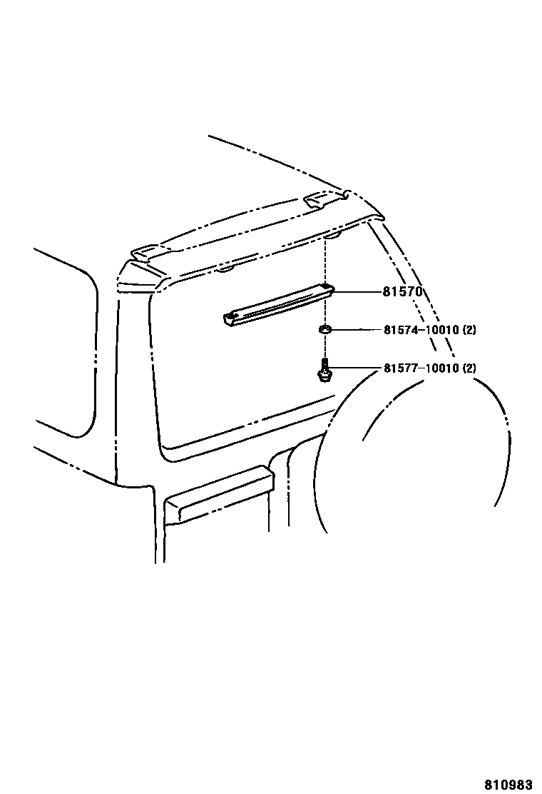Toyota HILUX 高位刹车灯 EPC diagram — 810983
