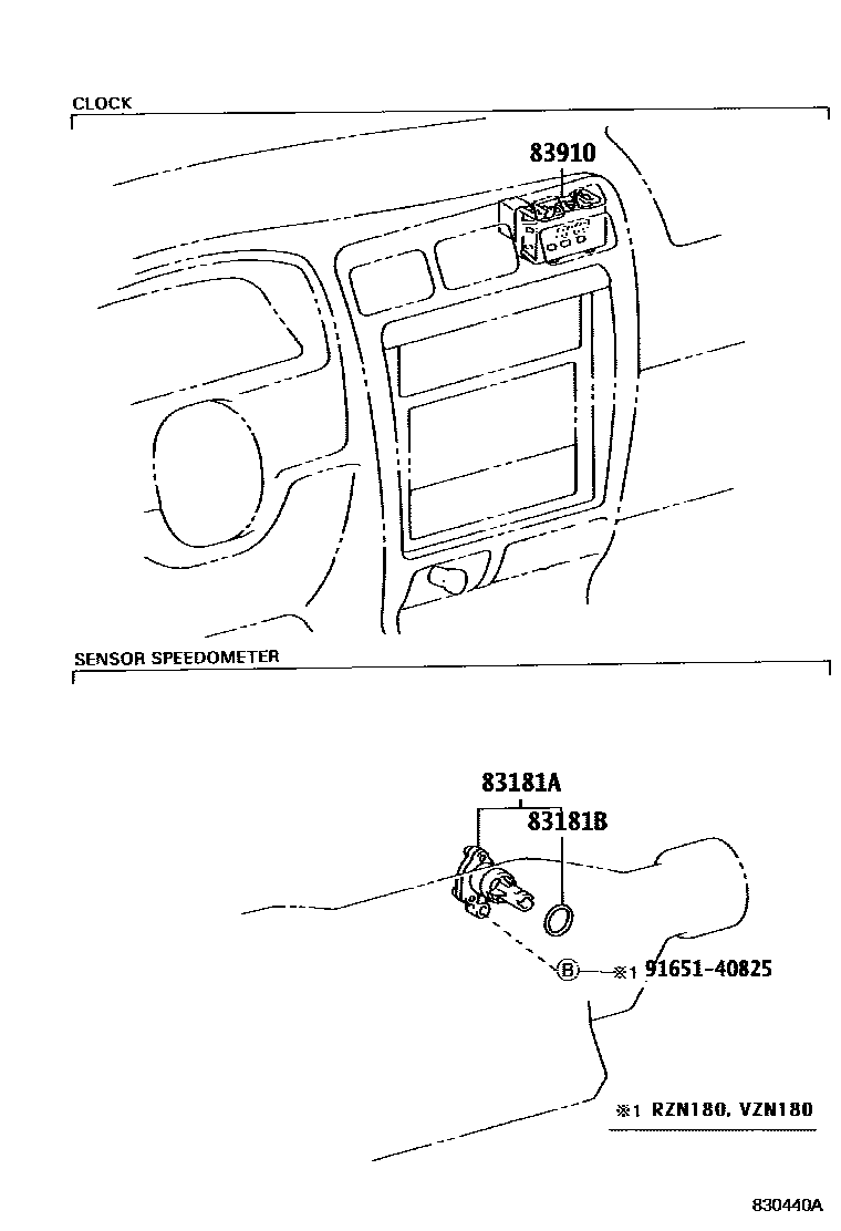 Toyota HILUX 仪表 EPC diagram — 830440A