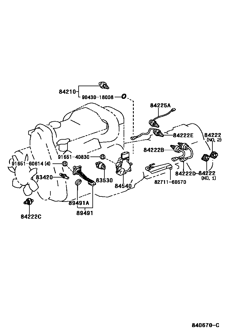 Toyota HILUX 开关和继电器和ECU EPC diagram — 840670C