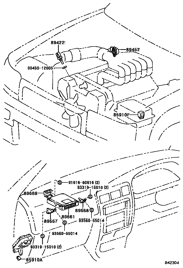 Toyota HILUX 电子燃油喷射系统 EPC diagram — 842304