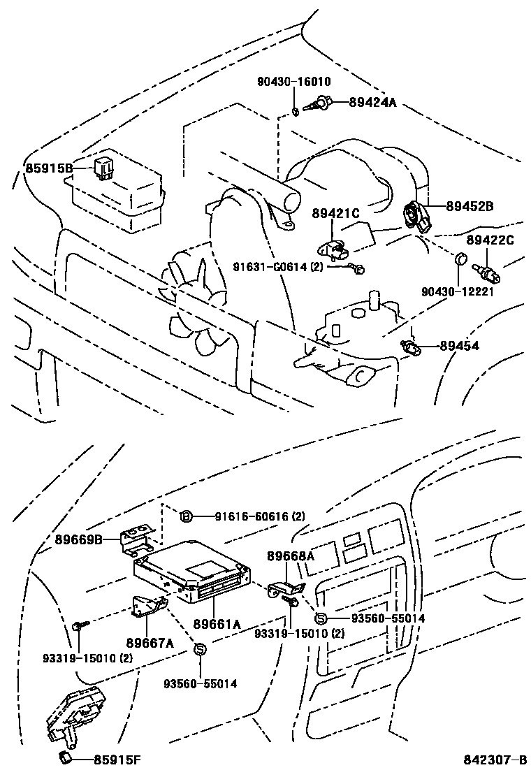 Toyota HILUX 电子控制柴油机(ECD) EPC diagram — 842307B