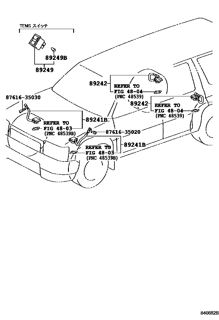 Toyota HILUX 电子调节悬架 EPC diagram — 840682B