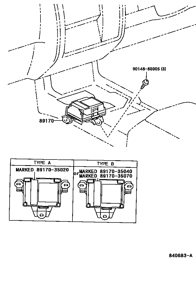Toyota HILUX 空气囊 EPC diagram — 840683A