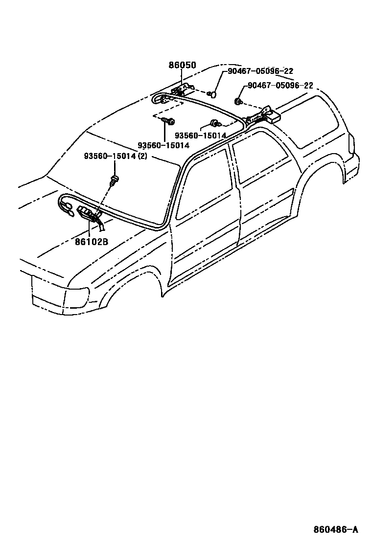 Toyota HILUX antenna EPC diagram — 860486A