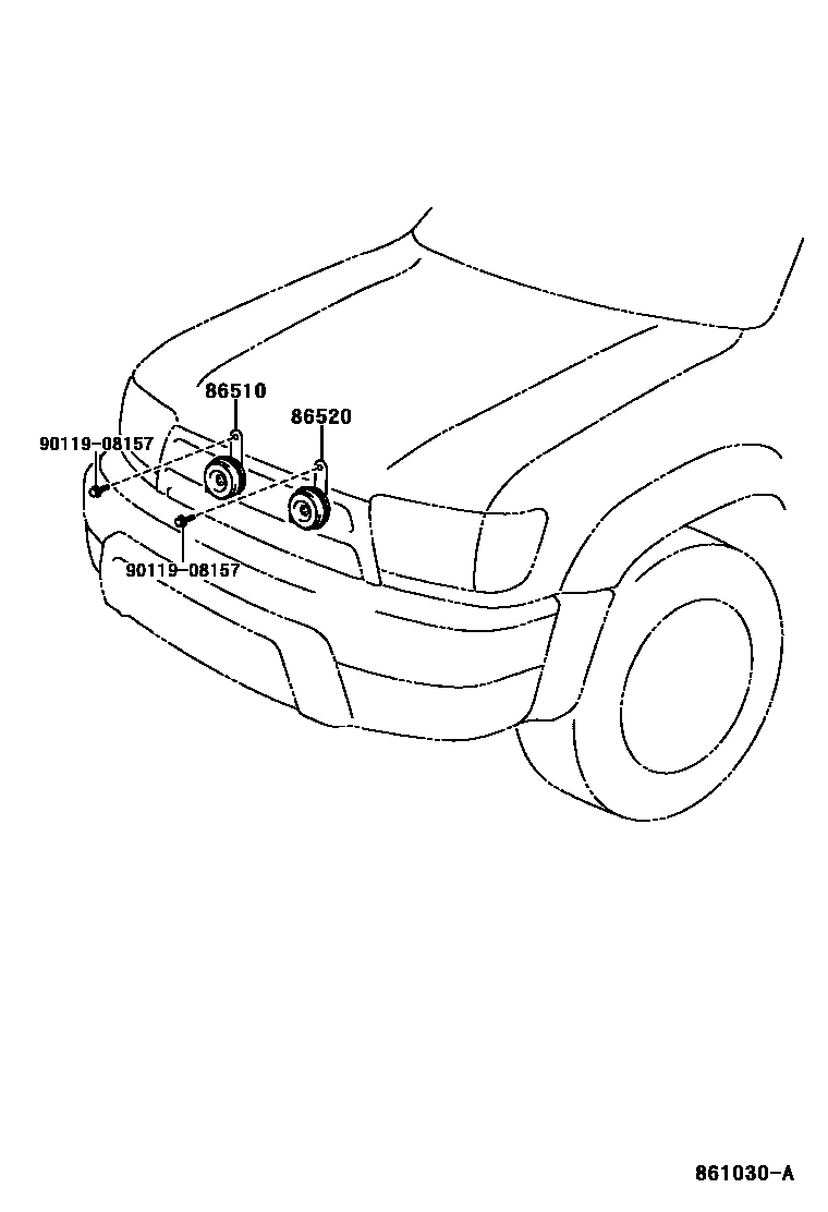Toyota HILUX 喇叭 EPC diagram — 861030A