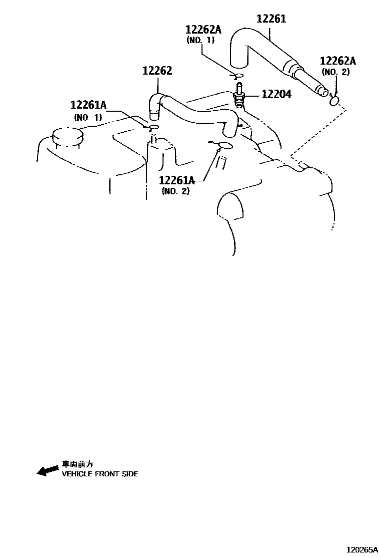 Toyota HILUX Ventilation Hose EPC diagram — 120265A