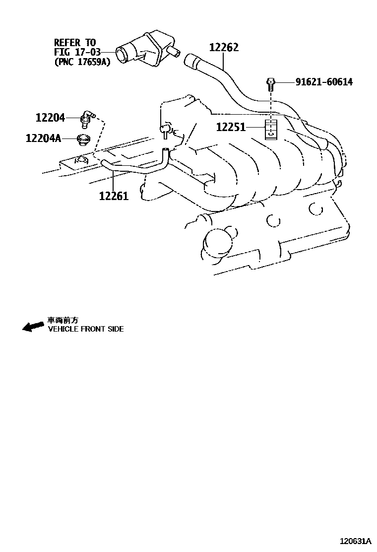 Toyota HILUX Ventilation Hose EPC diagram — 120631A