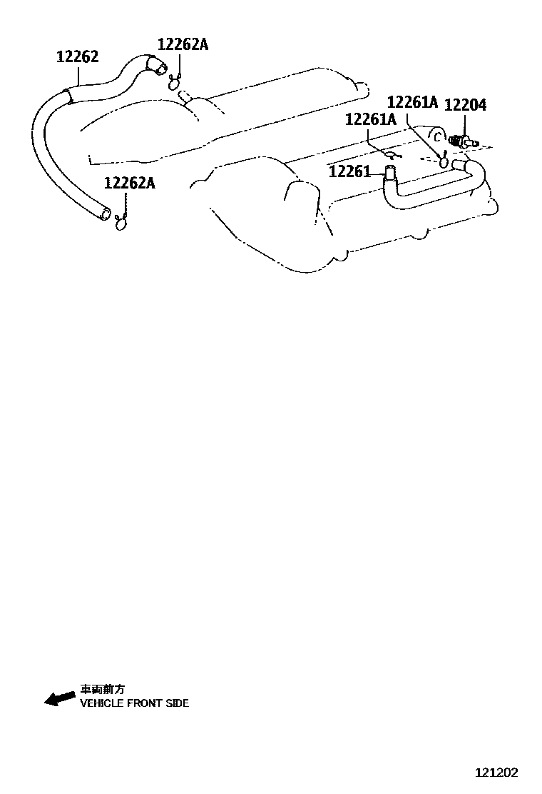 Toyota HILUX Ventilation Hose EPC diagram — 121202