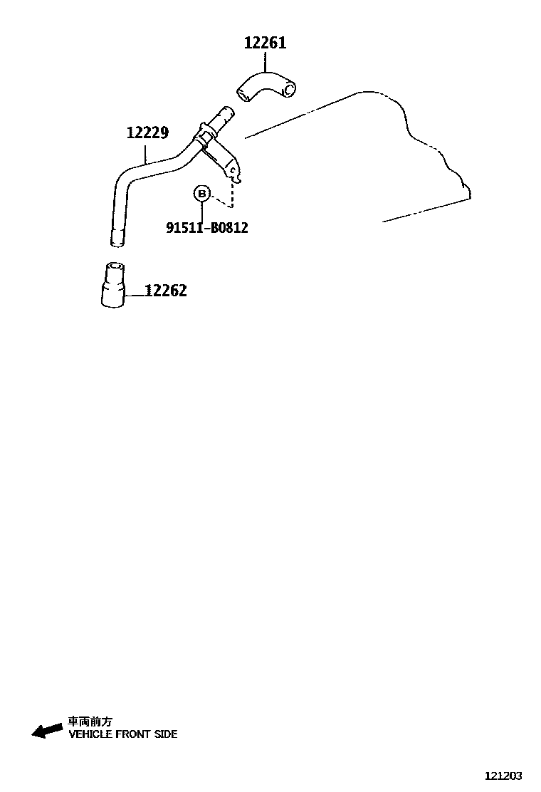 Toyota HILUX Ventilation Hose EPC diagram — 121203