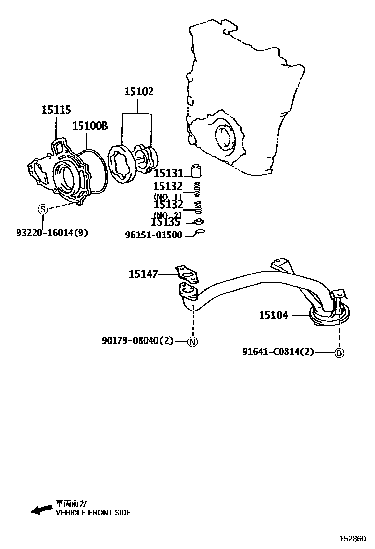 Toyota HILUX Engine Oil Pump EPC diagram — 152860