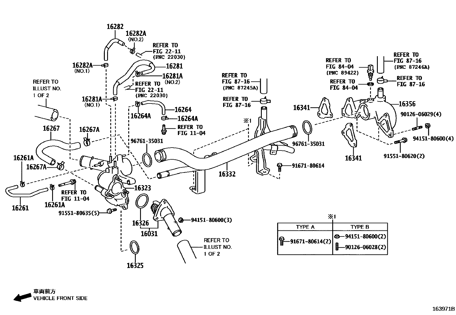 Toyota HILUX RADIATOR & WATER OUTLET EPC diagram — 163971B