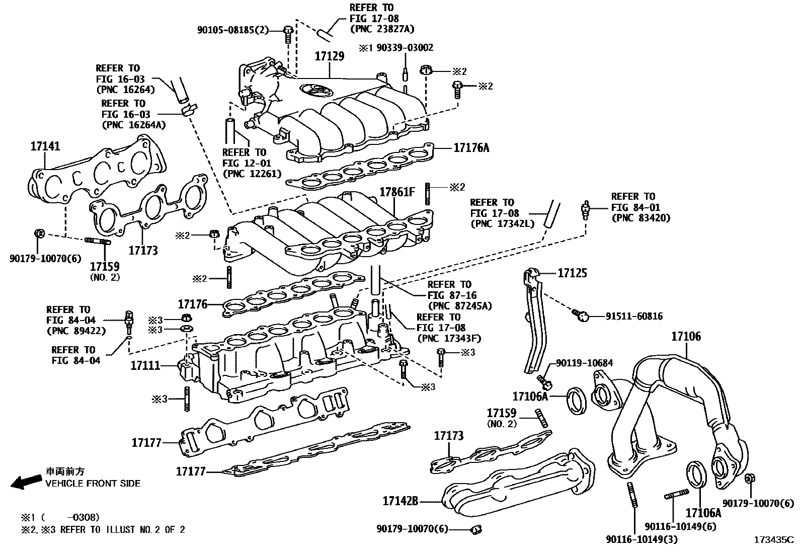 Toyota HILUX Manifold EPC diagram — 173435C