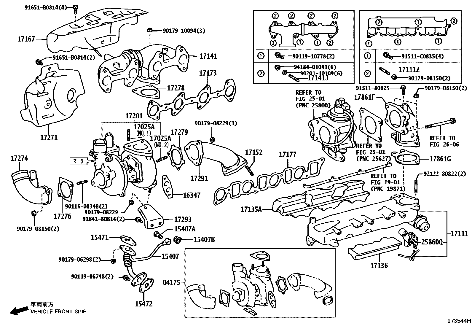 Toyota HILUX Manifold EPC diagram — 173544H