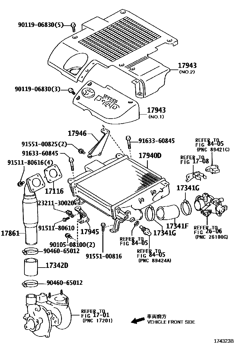 Toyota HILUX Air Cleaner EPC diagram — 174323B