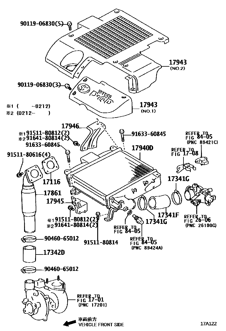 Toyota HILUX Air Cleaner EPC diagram — 17A122