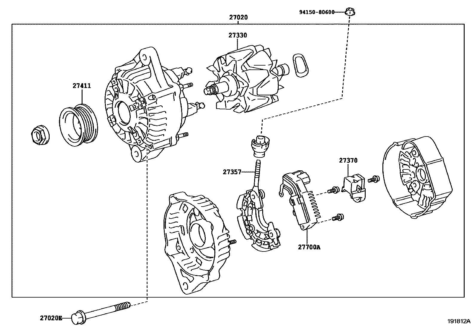 Toyota HILUX Alternator EPC diagram — 191812A