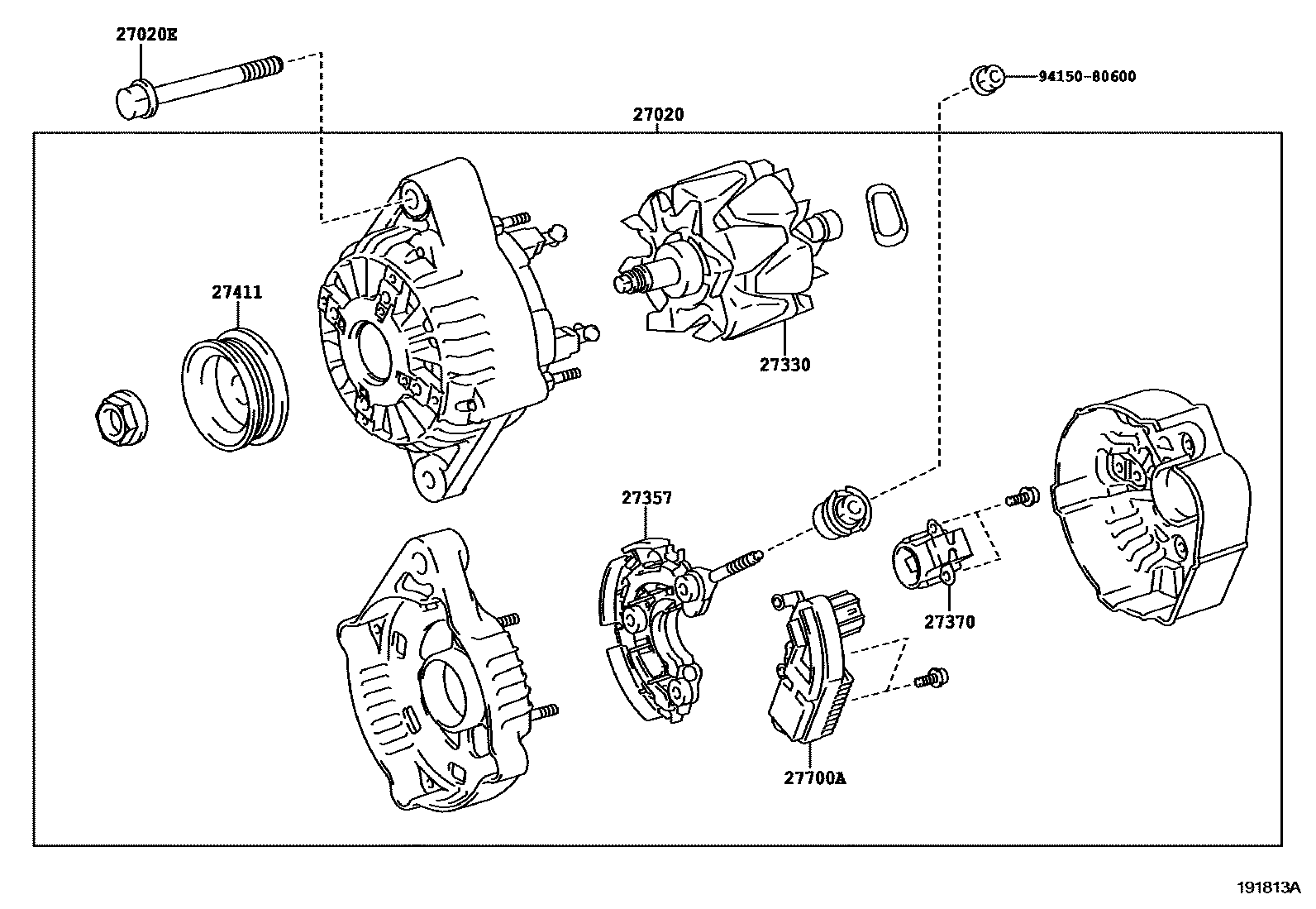 Toyota HILUX Alternator EPC diagram — 191813A