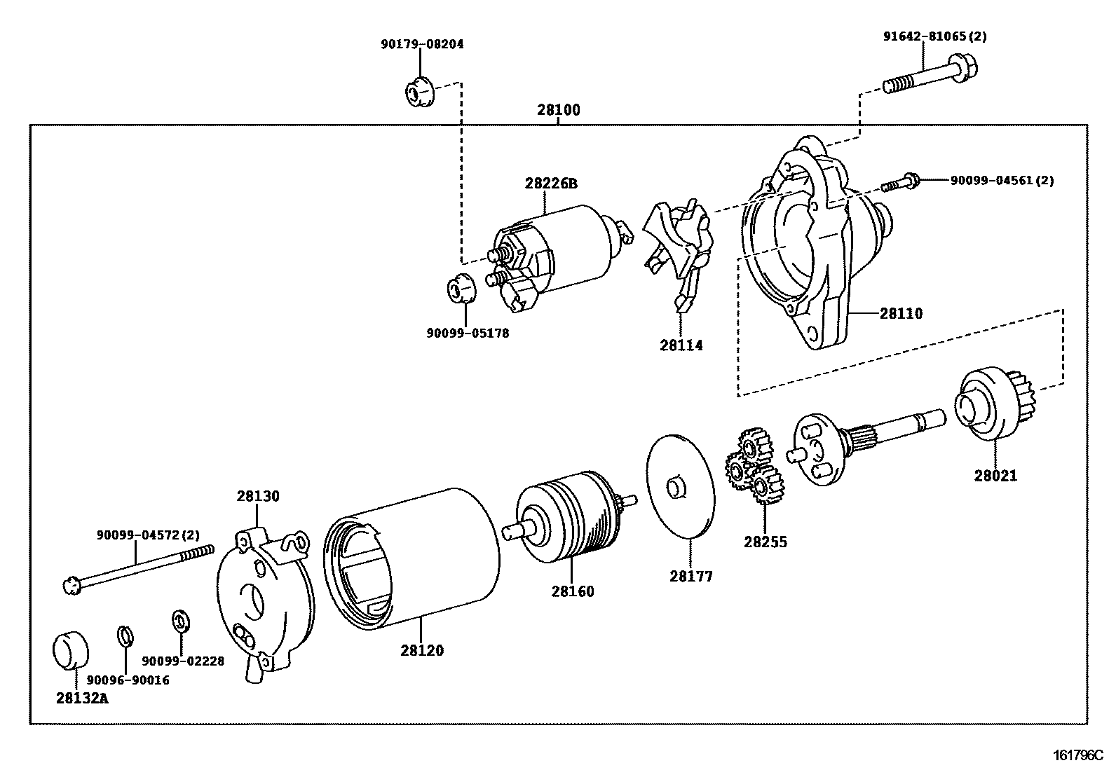 Toyota HILUX 起动机 EPC diagram — 191796C