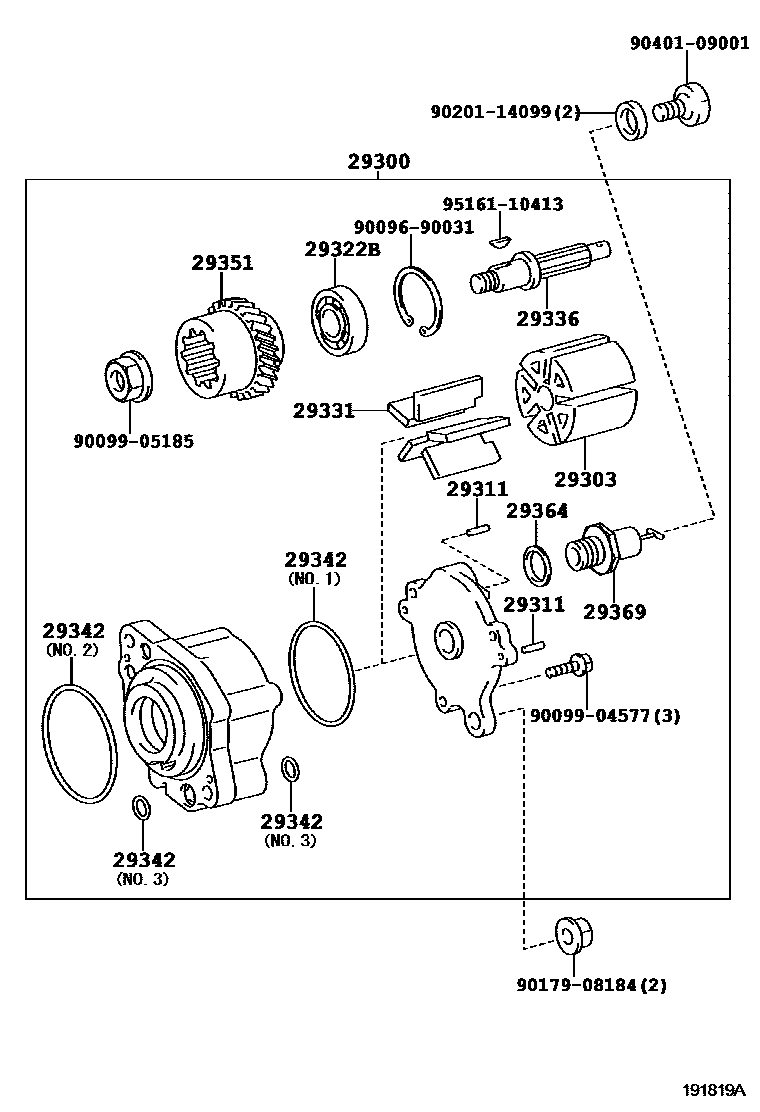 Toyota HILUX 真空泵 EPC diagram — 191819A