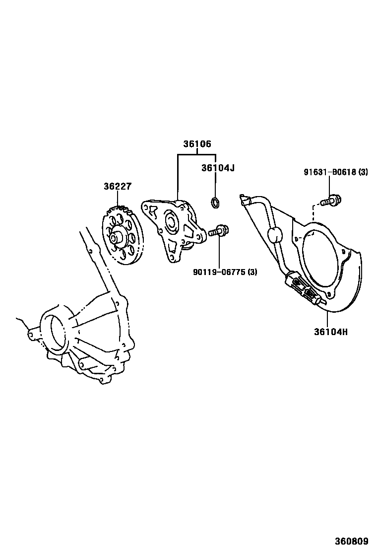 Toyota HILUX 分动器油泵 EPC diagram — 360809