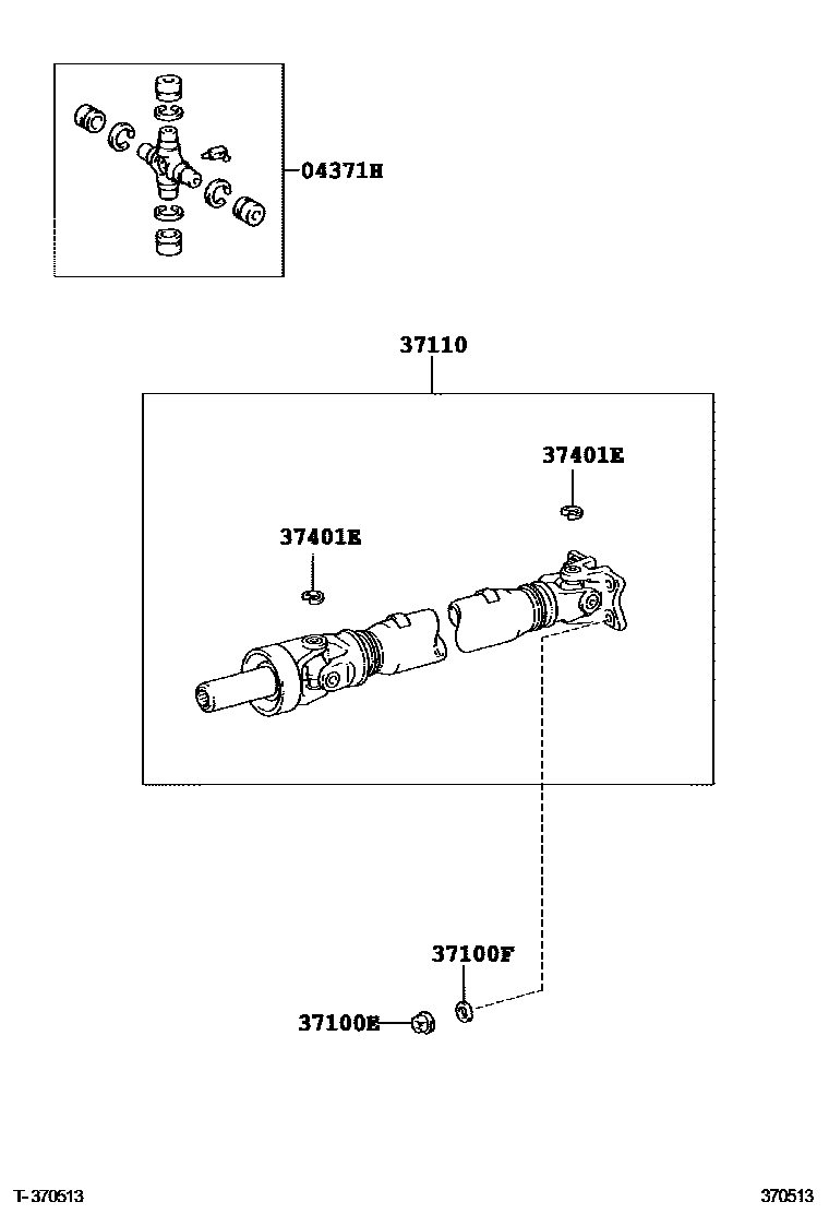 Toyota HILUX Propeller Shaft & Universal Joint EPC diagram — 370513