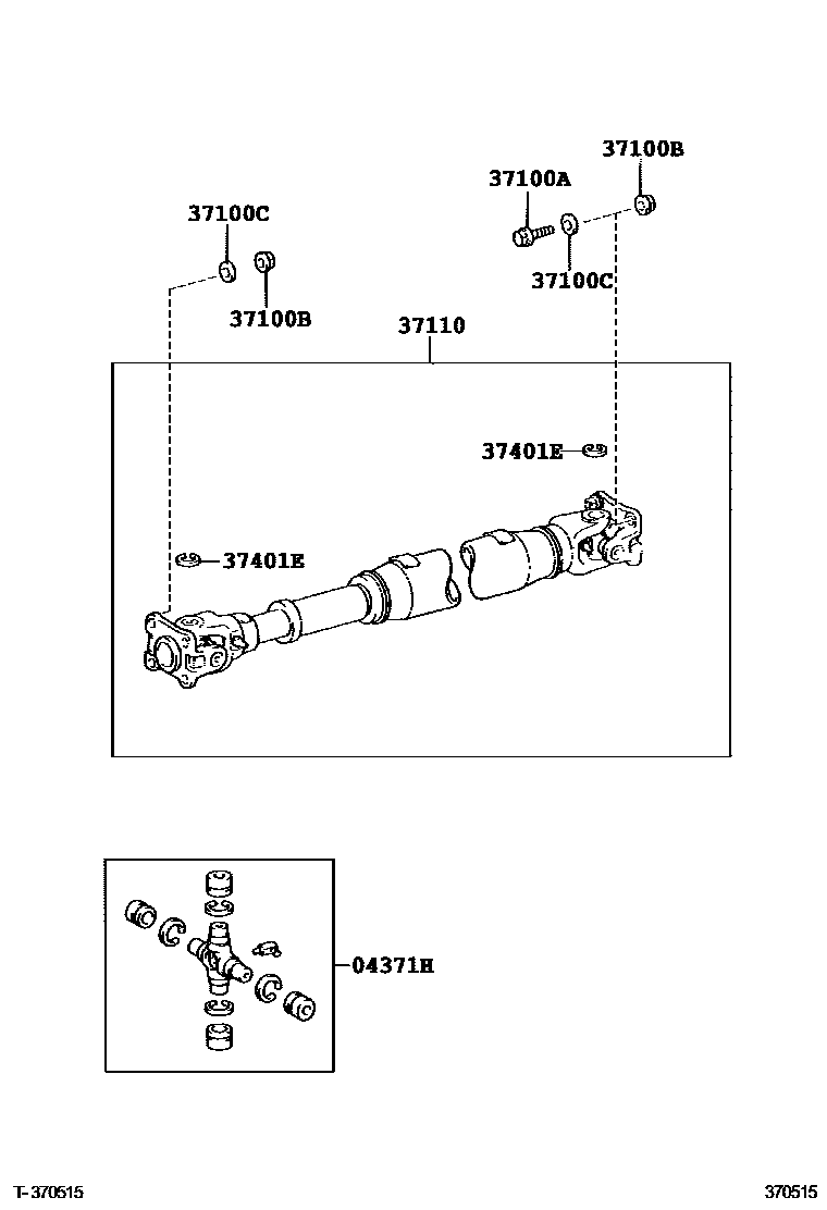 Toyota HILUX Propeller Shaft & Universal Joint EPC diagram — 370515