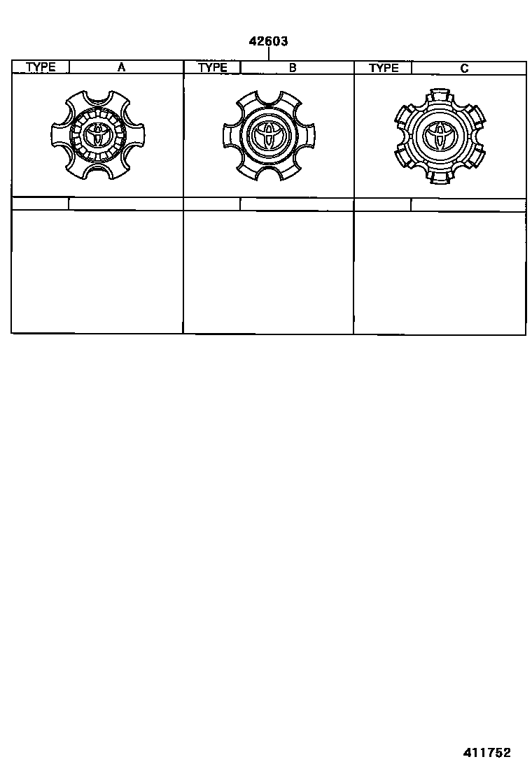 Toyota HILUX 车轮和车轮盖 EPC diagram — 411752