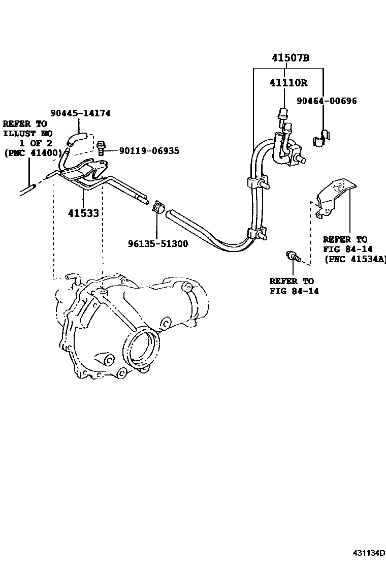 Toyota HILUX 前桥壳和差速器 EPC diagram — 431134D