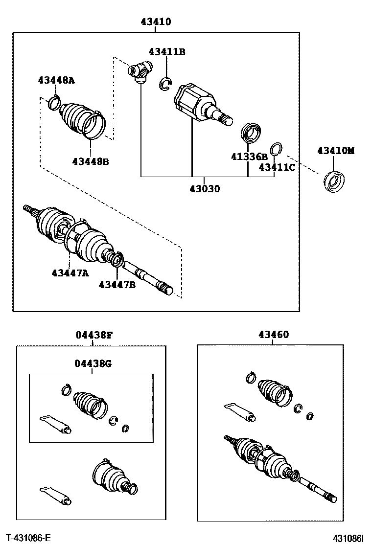 Toyota HILUX Front Drive Shaft EPC diagram — 431086I