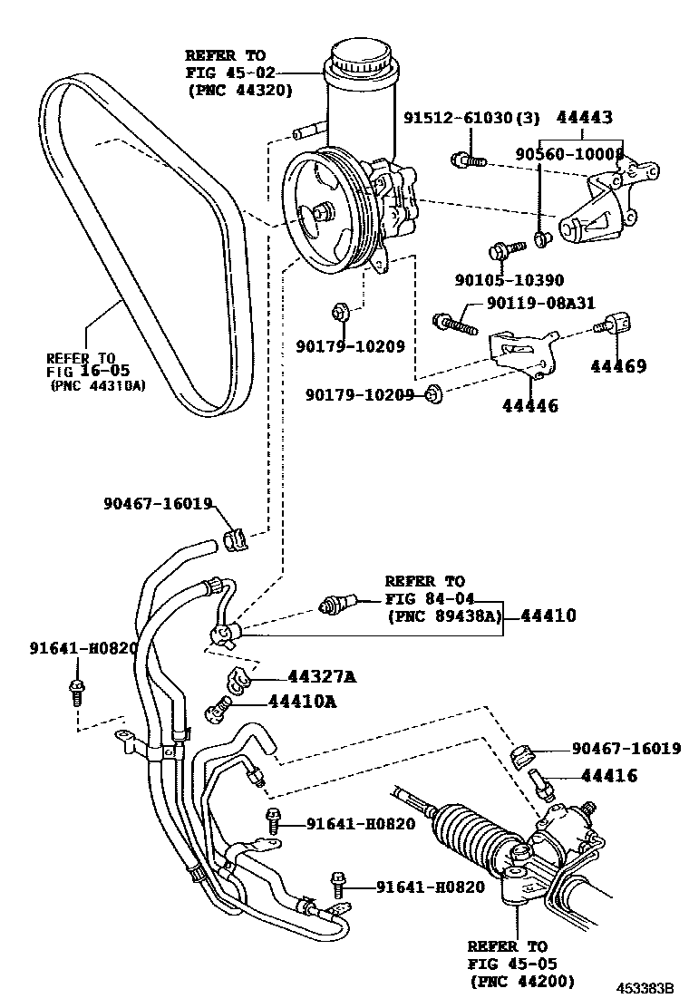 Toyota HILUX 动力转向配管 EPC diagram — 453383B