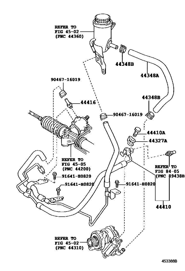 Toyota HILUX 动力转向配管 EPC diagram — 453388B
