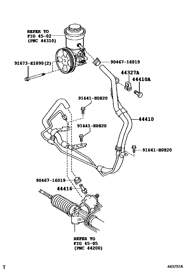 Toyota HILUX 动力转向配管 EPC diagram — 453797A