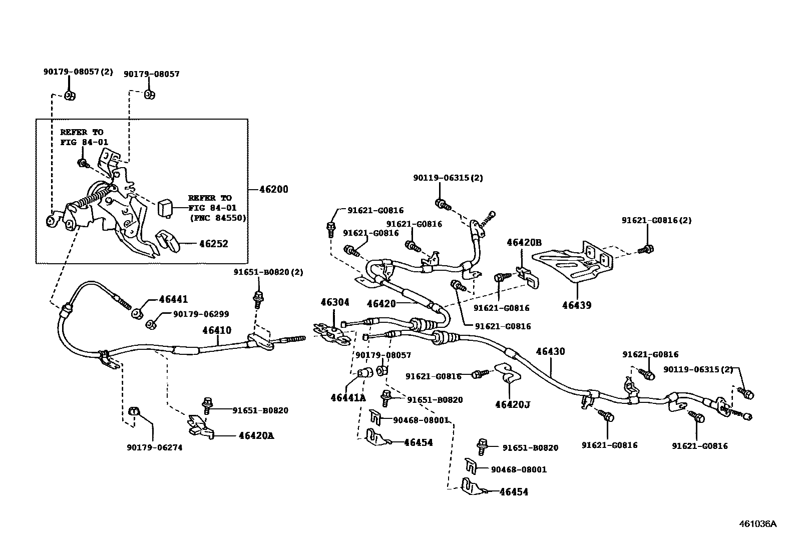 Toyota HILUX Parking Brake & Cable EPC diagram — 461036A