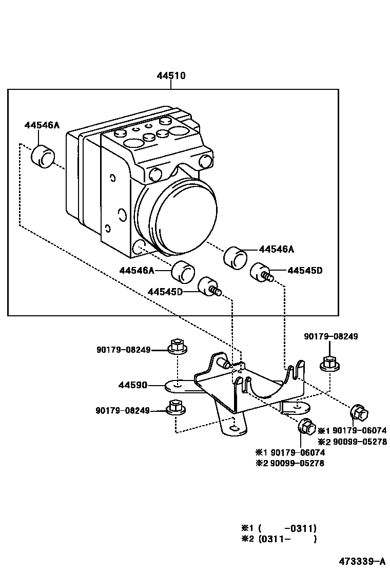 Toyota HILUX 制动配管和卡箍 EPC diagram — 473339A