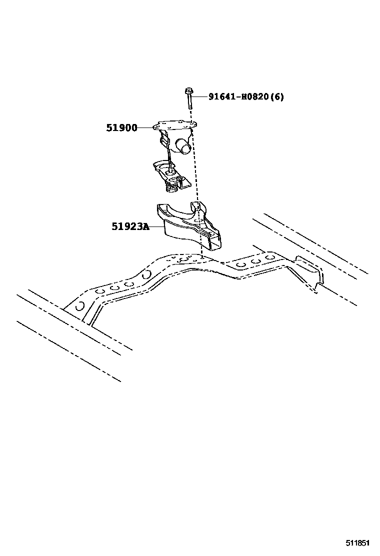 Toyota HILUX Spare tire rack EPC diagram — 511851