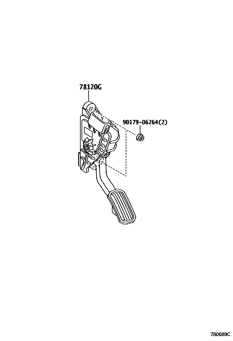 Toyota HILUX accelerator pedal connecting rod EPC diagram — 780689C