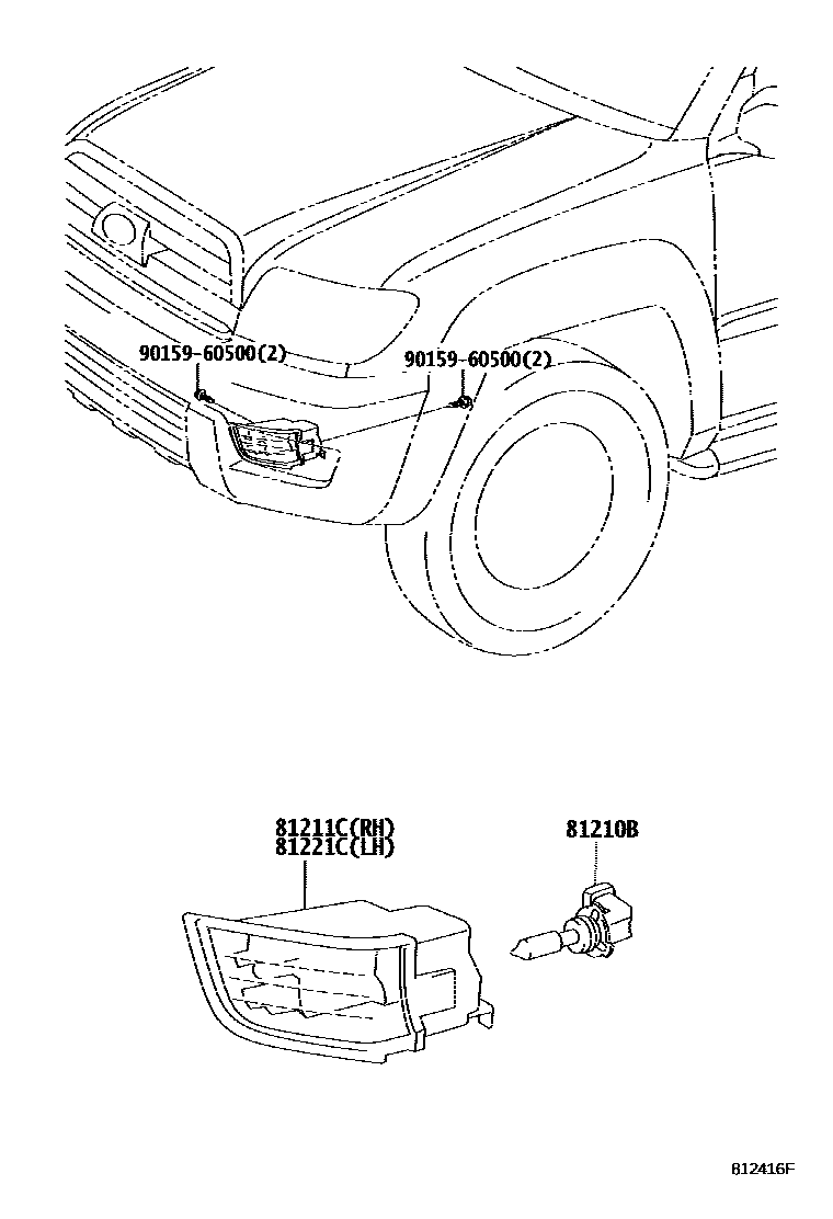 Toyota HILUX Fog Lamp EPC diagram — 812416F