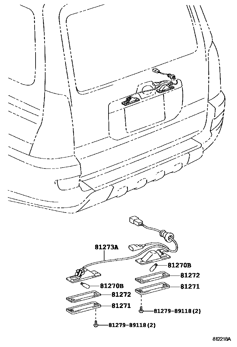 Toyota HILUX 后牌照灯 EPC diagram — 812218A